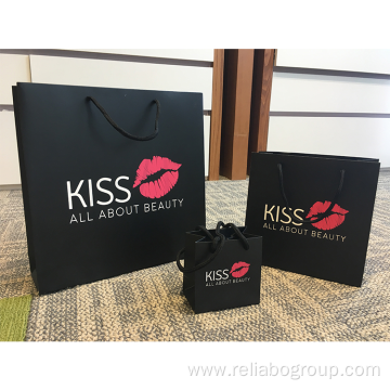 Luxury ribbon handle boutique packaging tote paper giftbags